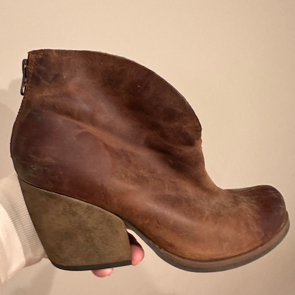 Kork-Ease Distressed Brown Ankle Booties